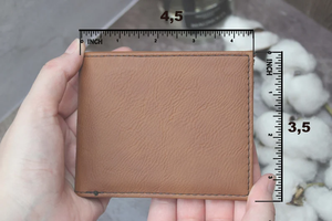 Wholesale Vintage Laser Engraved Pu Leather Money Holder <strong>Dad</strong> <strong>Wallet</strong> Custom Brown Men Trifold Laserable Leatherette <strong>Wallet</strong> - Product Image 3