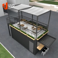 Magasin de conteneurs en acier préfabriqués de luxe, café-bar-restaurant mobile, maison modulaire, design personnalisé, boutique extérieure