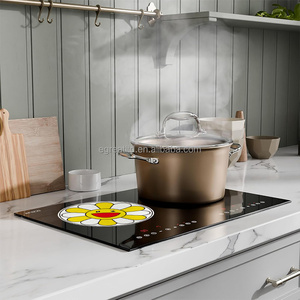 Sunflower Pattern Cute Silicone Induction Cooker Mat 22cm Scratch <b>Protector</b> Round Heat Insulated Pad Induction Cooktops Mats - Product Image 5