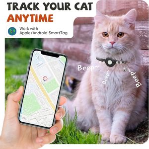 Collar rastreador para gatos Gretmix, nailon negro reflectante, seguimiento en tiempo real, Bluetooth para gatos con aplicación SmartTag, Ios, Android - Product Image 2