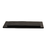 Assiette rectangulaire en ardoise de dîner en plastique de couleur noire assiette en mélamine de plus grande taille
