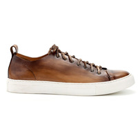 Chaussures en cuir de vache pur peintes à la main, style vintage, semelle en caoutchouc, lacets, chaussures en cuir italiennes pour hommes, chaussures plates décontractées