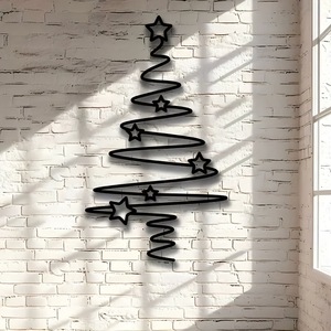 <span class=keywords><strong>D</strong></span>écoration Murale Créative en Fer <span class=keywords><strong>Arbre</strong></span> de Noël, Ornement Métallique Suspendu pour Intérieur, Extérieur, Maison, Bureau, Affichage Festif - Product Image 3