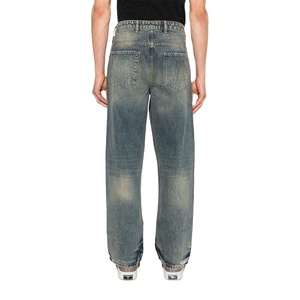 Pantalones Vaqueros de Mezclilla 100% Algodón para Hombre, Estilo Vintage, Personalizados, de Alta Calidad, Holgados, con Efecto Desgastado - Product Image 2