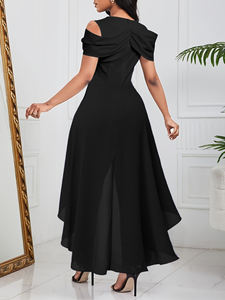 <span class=keywords><strong>Combinaison</strong></span> de soirée élégante pour femme, longue, fendue, col en V, plissée, pour invitée de <span class=keywords><strong>mariage</strong></span>, avec volants décoratifs, naturelle et lavable - Product Image 2