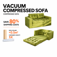Modernes Cord-Vakuum-Komprimiertes Schlafsofa Platzsparendes Konvertierbares Zweisitzer-Sofa für Wohnzimmer und Apartment