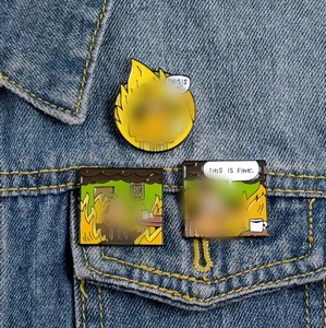Offre Spéciale : Épingles en émail amusantes 'This Is Fine' pour chiens, épingles uniques style anime, épingles mignonnes café et thé pour veste - Product Image 5
