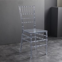Chaises Chiavari Modernes en Cristal Transparent, en Acrylique et Résine, Empilables, Imperméables, avec Coussin en PC, pour Chambre et Salon – Vente en Gros