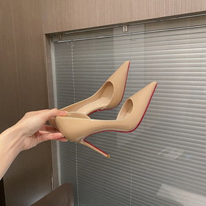 <span class=keywords><strong>Tacchi</strong></span> a Spillo <span class=keywords><strong>Color</strong></span> <span class=keywords><strong>Nude</strong></span>, Nuova Versione 2026, Scarpe Singole Sexy con Punta a Spillo per Donne - Product Image 4