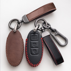 Accessoires automobiles intelligents à distance Porte-clés de voiture en cuir avec cire d'huile Étui à clés pour nissan Keys Housse de protection - Product Image 5