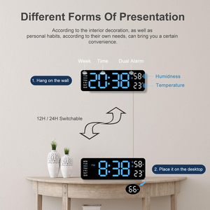 Modern Plastic LED Atmosphere <b>Light</b> Digital Wall Clock <b>Timer</b> Home Decor Multi-Functional LUMINOVA Living Room - Product Image 5
