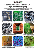 RELIFE-Microscopio estéreo trinocular HD con fuente de luz, adaptador de 0.5CTV y control táctil, 4K, cámara HD, con control táctil, de alta definición, DE, 1, 2, 2, 1, 2, 1, 2, 1, 2