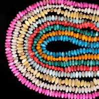 4x8mm manik-manik cangkang warna-warni alami manik-manik Spacer Oval kerang untuk membuat perhiasan buatan tangan DIY gelang kalung Aksesori 15"