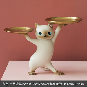 Organizzatore <span class=keywords><strong>a</strong></span> Doppio Vassoio <span class=keywords><strong>a</strong></span> Forma di Gatto - Portaoggetti in Resina <span class=keywords><strong>a</strong></span> Forma di Gatto per Gioielli e Chiavi, Ideale per Ingresso e Arredamento <span class=keywords><strong>Casa</strong></span> - Product Image 4