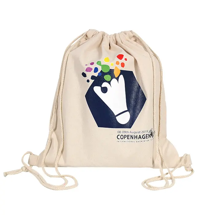 Sac à dos en toile de coton avec Logo, cadeau personnalisé, faible quantité minimale de commande qmc