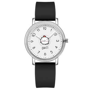 Montre pour femmes de style bonbon mignon, petite montre ronde à cadran de dessin animé, montre à quartz en silicone - Product Image 5