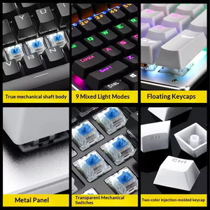 Clavier mécanique remplaçable à chaud pour le gaming et le bureau, clavier de jeu filaire à montage latéral pour ordinateur portable - Product Image 3