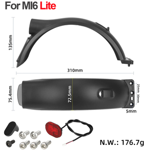 MI6บังโคลนหลังพร้อมตะขอและไฟท้าย6 Lite ชุดบังโคลนหลังพร้อมตะขอและไฟท้าย LED - Product Image 3