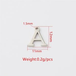 Breloques alphabet A-Z en acier inoxydable pour la fabrication de bijoux, plaquées or 18 carats - Product Image 3