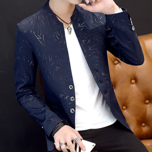 เสื้อสูททรงสลิมฟิตสำหรับผู้ชาย,แจ็กเก็ตทรงพอดีตัวสำหรับฤดูใบไม้ผลิและฤดูใบไม้ร่วงปี2022เสื้อโค้ทและแจ็กเก็ตของผู้ชาย - Product Image 6