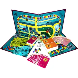 Design Board Game Custom Fold-able Paper Board Game For Family Travel With Dice Token Spinner Board Game