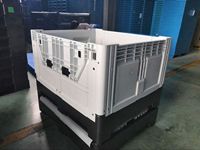 Bac de rangement en plastique pliable pour pièces automobiles | Boîte conteneur empilable avec couvercle
