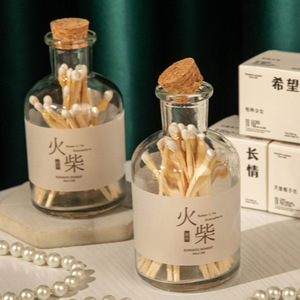 Fire Wooden Matchstick Bottle 100Pcs Vintage Style Romantic Moment Gift For Home Decor - Product Image 1