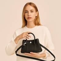 Sac à bandoulière mini en cuir de vachette pour femme avec doublure en polyester - Sac à main polyvalent pour tous les jours