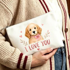 Sac à cosmétiques Golden Retriever Puppy Love polyvalent pour femmes, idéal pour maman, filles, amies, cadeaux parfaits pour les voyages et les anniversaires - Product Image 5