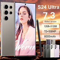 Smartphone S24 Ultra de 7.3 Pulgadas, Serie MTK 62XX, Octa Core, 12GB, 512GB, 8000mAh, Cámara de 108MP, 5G HD, CDMA Francés, Android