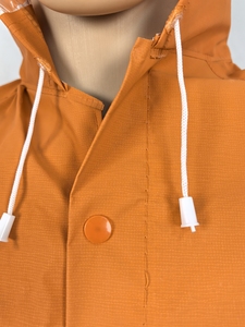 Conjunto Impermeable de <span class=keywords><strong>2</strong></span> Piezas al por Mayor, Chaqueta Impermeable con Capucha Desmontable y Pantalones de Peto, PVC Poliéster Durawear, Ropa Impermeable Naranja para Viajes - Product Image 5
