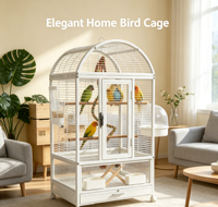 Cage à oiseaux multi-niveaux en métal, grille verticale empilable, cage à perroquets à 3 niveaux, anti-éclaboussures, portable, mobile, pour usage domestique