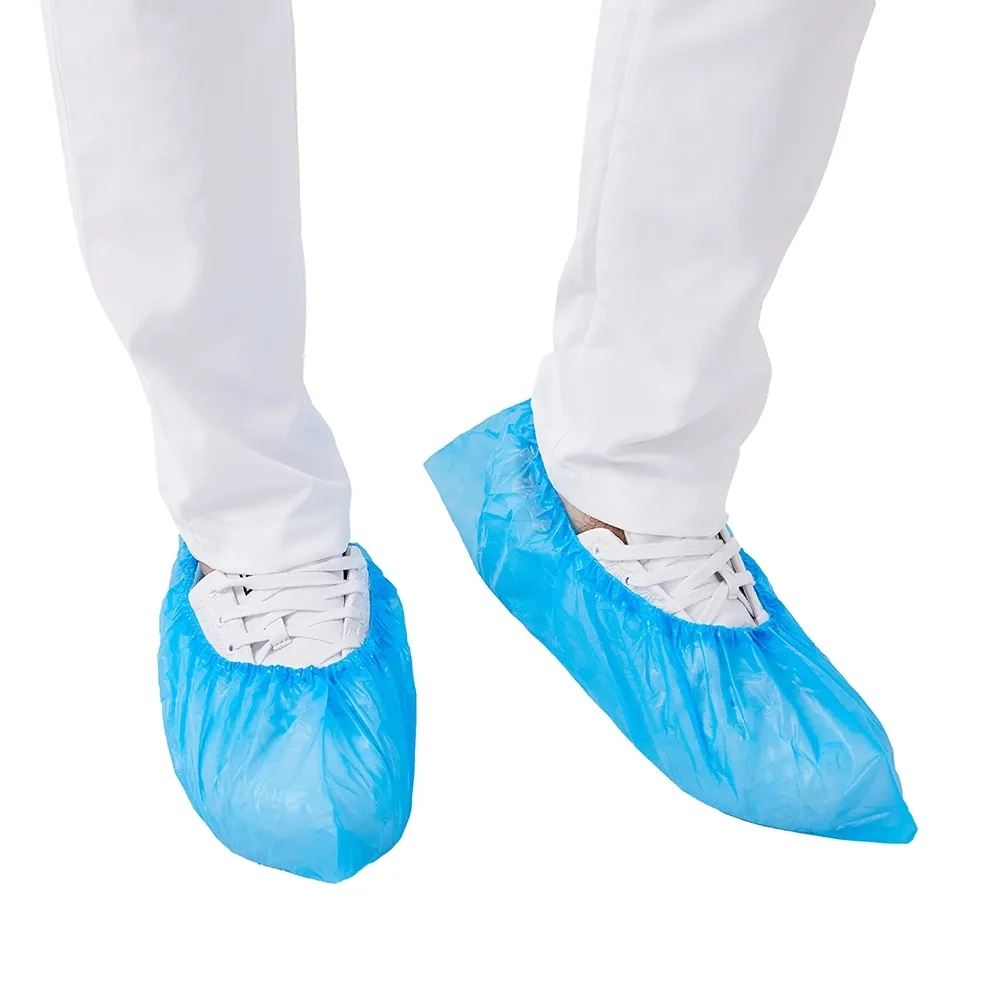 卸売使い捨て靴カバー青い靴カバーcpe靴カバーmoq-100pc/1ボックス