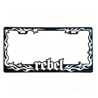 Cadre de plaque d'immatriculation en métal personnalisé, support de plaque gothique en forme de crâne, cadre de plaque d'immatriculation en aluminium noir pour la décoration automobile