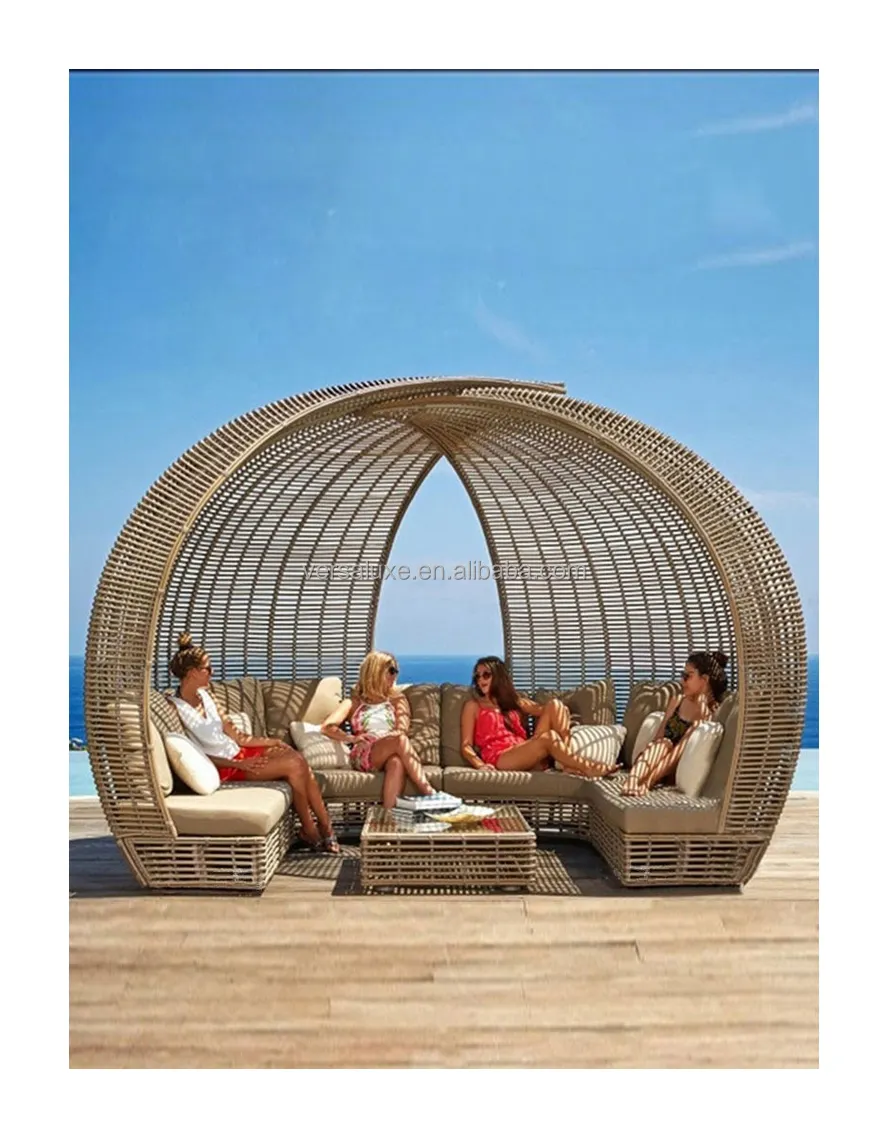 Yeni Trend açık eğlence rattan dokuma kuş yuvası kanepe güneş koruma su geçirmez bahçe açık tatil plaj rattan kanepe