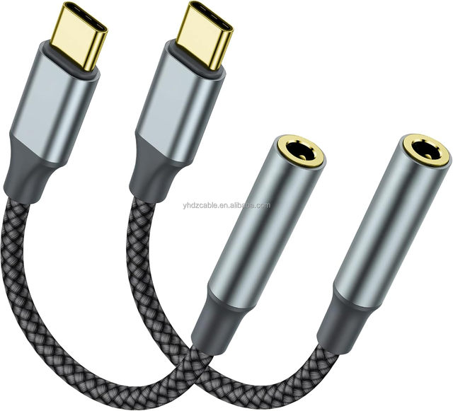 USB-C to 3.5mm Headphone Jack Adapter Nylon Braided Aux Audio Dongle Cable for iPhone 17 Pro Max/17 Pro 16/15 Pro Max