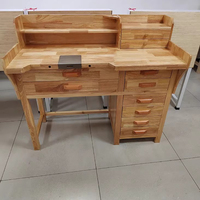 Table de travail en bois massif TASANOL pour équipement de fabrication de bijoux en or Gravure Établi en acier inoxydable pour orfèvre