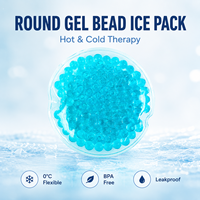 Compresse chaude/froide réutilisable en PVC souple avec billes de gel rondes pour la réduction de la fièvre, le soulagement de la douleur et la réduction des gonflements (OEM)