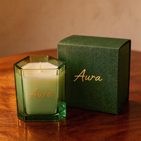 Grand bocal à bougie en verre vide rose de 8 oz, de luxe, unique, pour la fabrication de bougies en gros