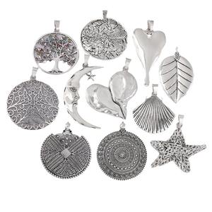 Colgantes grandes retro más vendidos, Estrella y Luna, accesorios de plata antigua, collares, pulseras, materiales de bricolaje - Product Image 5