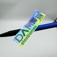 Étiquette holographique en vinyle 3D avec film arc-en-ciel au design unique, code QR, hologramme avec code-barres, étiquette de sécurité découpée au laser
