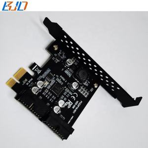 مبيع بالجملة من المصنع محول USB3.0 19Pin إلى PCI-E 1X PCIe X1 بطاقة الناهض 5Gbps لتوسيع 4 USB Type-A Connector - Product Image 4