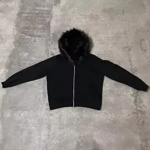 도매 지퍼 후드티 스트리트웨어 맞춤형 퍼 후드티 남성용 Y2K 스트리트웨어 후드티 - Product Image 5