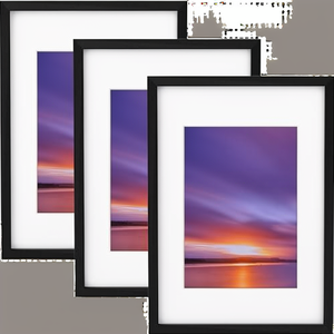 Eco-Friendly A3 Wood <strong>Frame</strong> 3 Pack <strong>with</strong> <strong>A4</strong> <strong>Mount</strong> Antique Design Wall Mounting Plexiglass 29.7x42cm (12x16in) - Product Image 2