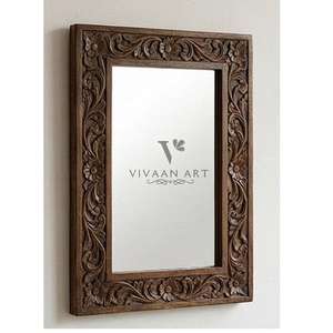 Miroir mural en bois Art Déco fait main de qualité supérieure, léger, écologique, miroir de luxe pour chambre à coucher, salon et salle de bain - Product Image 4