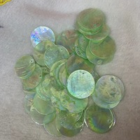 Irisan Cangkang Alami 25MM Bulat Berlapis Warna Elektroplating DIY Kalung Aksesoris Perhiasan Setengah Jadi Grosir