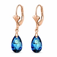 Boucles d'oreilles pendantes JinSpark de luxe en cristal et strass facettés en forme de goutte d'eau pour femme, en laiton plaqué or rose/or blanc