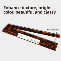 Support de Mahjong Pliable de Luxe en Acrylique Écologique Portable à Fixation Magnétique Couleur Écaille de Tortue Américaine