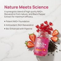 Complément alimentaire Qbioflex NAD Plus Nicotinamide Trans-Resvératrol Gummy Antioxydant pour une peau éclatante et une vitalité cellulaire
