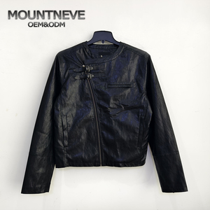 Ağır Kaplamalı Koyun Derisi Erkek Vintage Deri Ceket Çevre Dostu Hızlı Teslimat Rahat Fabrika Satışı Sokak Giysisi - Product Image 2